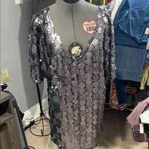 Free People Sequin V-Neck Mini Dress - Sm - NWT